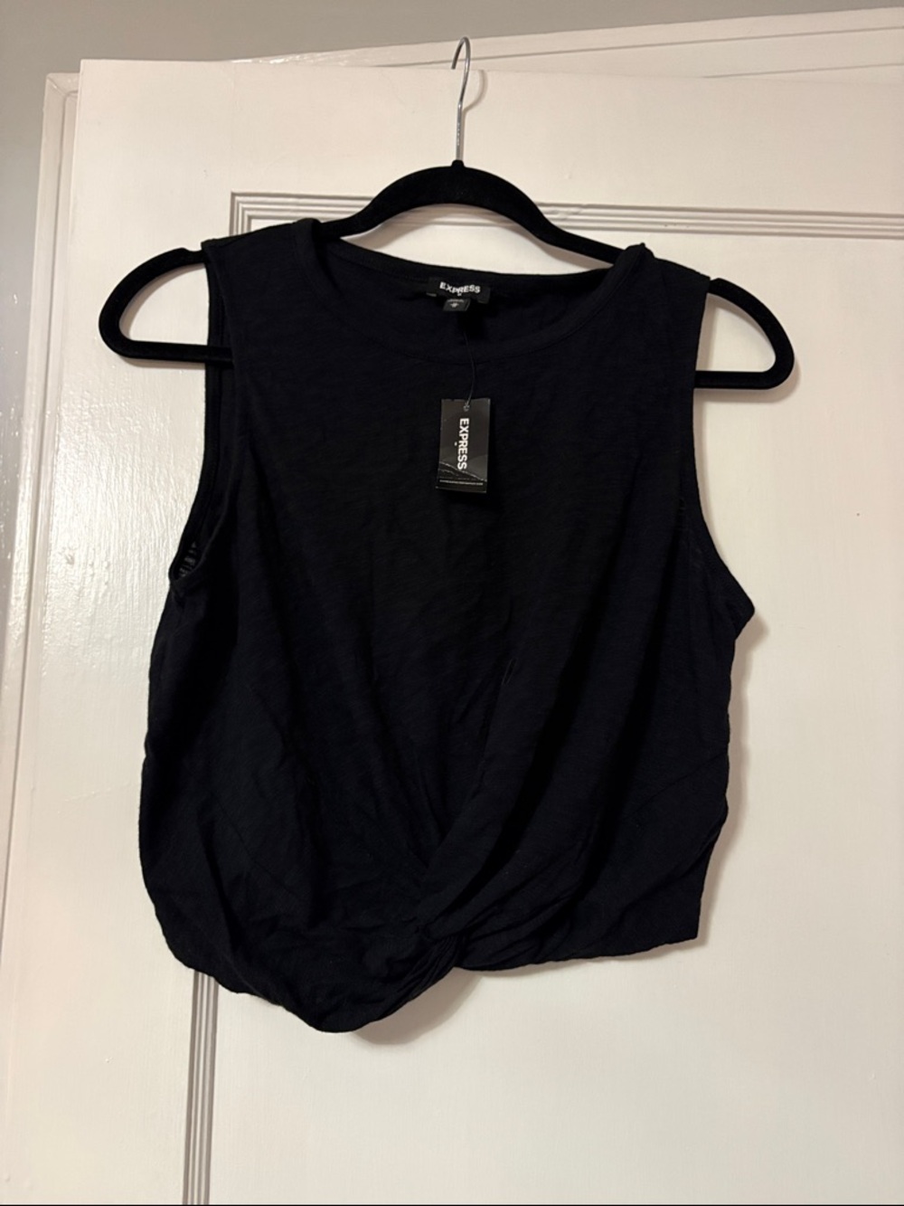 Express Black Twist-Hem Sleeveless Tank